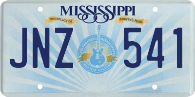 MS license plate JNZ541