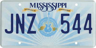 MS license plate JNZ544