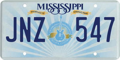 MS license plate JNZ547