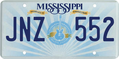 MS license plate JNZ552