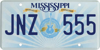 MS license plate JNZ555