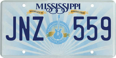 MS license plate JNZ559