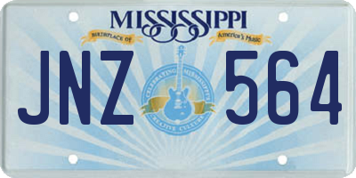 MS license plate JNZ564