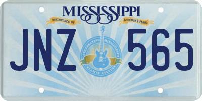 MS license plate JNZ565