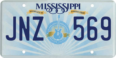 MS license plate JNZ569