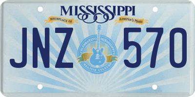 MS license plate JNZ570