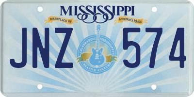 MS license plate JNZ574