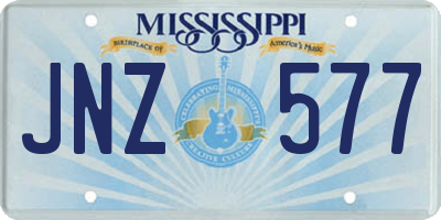 MS license plate JNZ577