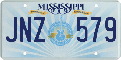 MS license plate JNZ579