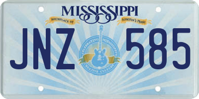 MS license plate JNZ585