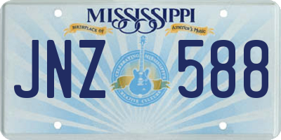 MS license plate JNZ588