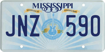 MS license plate JNZ590