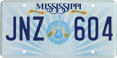 MS license plate JNZ604