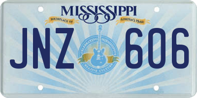 MS license plate JNZ606