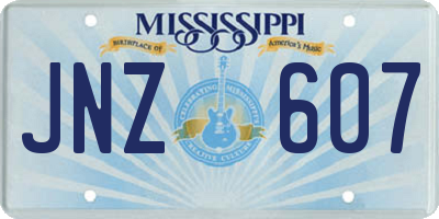 MS license plate JNZ607