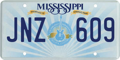 MS license plate JNZ609