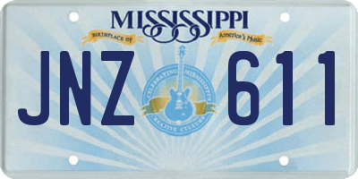 MS license plate JNZ611