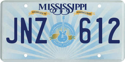 MS license plate JNZ612