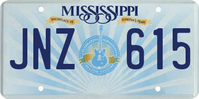 MS license plate JNZ615
