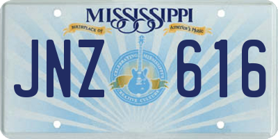 MS license plate JNZ616
