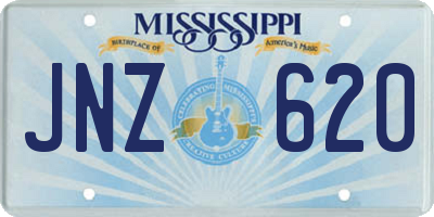 MS license plate JNZ620