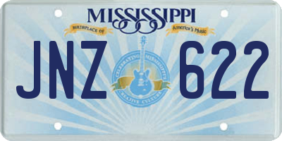 MS license plate JNZ622