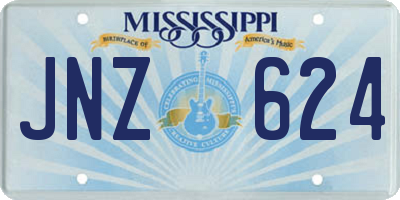 MS license plate JNZ624