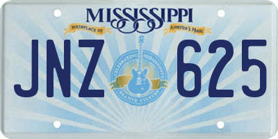 MS license plate JNZ625