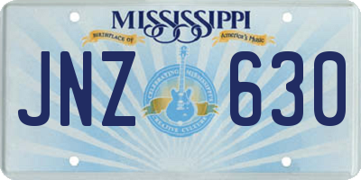 MS license plate JNZ630