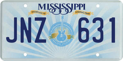 MS license plate JNZ631