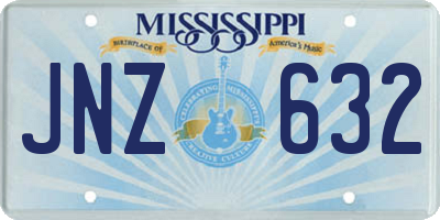 MS license plate JNZ632
