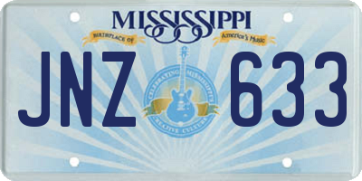 MS license plate JNZ633