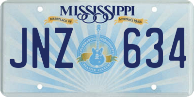 MS license plate JNZ634