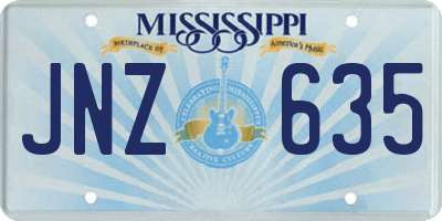 MS license plate JNZ635