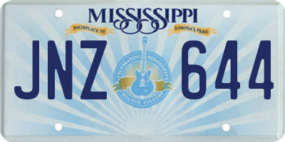 MS license plate JNZ644