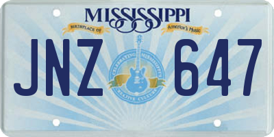 MS license plate JNZ647
