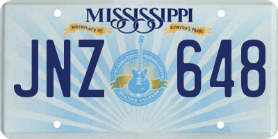 MS license plate JNZ648