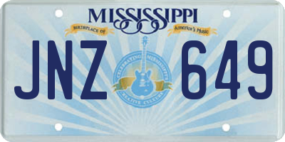 MS license plate JNZ649