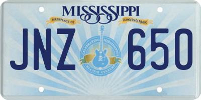 MS license plate JNZ650