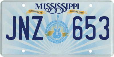 MS license plate JNZ653