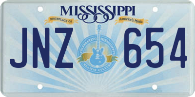 MS license plate JNZ654