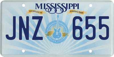 MS license plate JNZ655