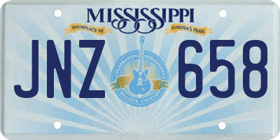 MS license plate JNZ658