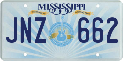 MS license plate JNZ662