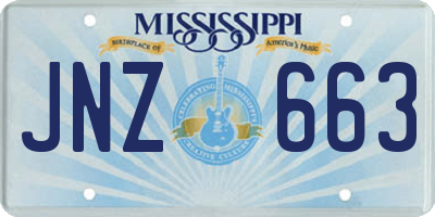 MS license plate JNZ663