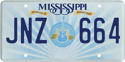 MS license plate JNZ664