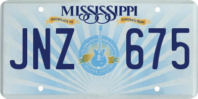 MS license plate JNZ675