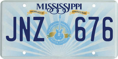 MS license plate JNZ676
