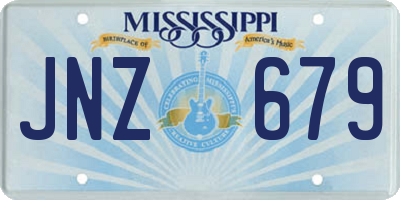 MS license plate JNZ679