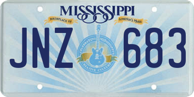 MS license plate JNZ683